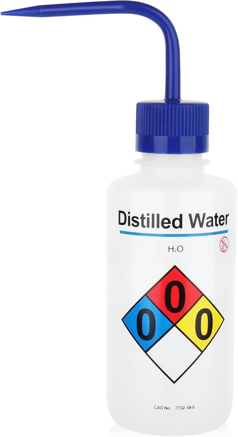 LINVO Distilled Water Wash Bottles, 1 PC of Vol.500ml (17oz), Narrow Mouth, Self-Venting Safety Wash Bottles, LDPE Material,IN-WBD501 - Image 1